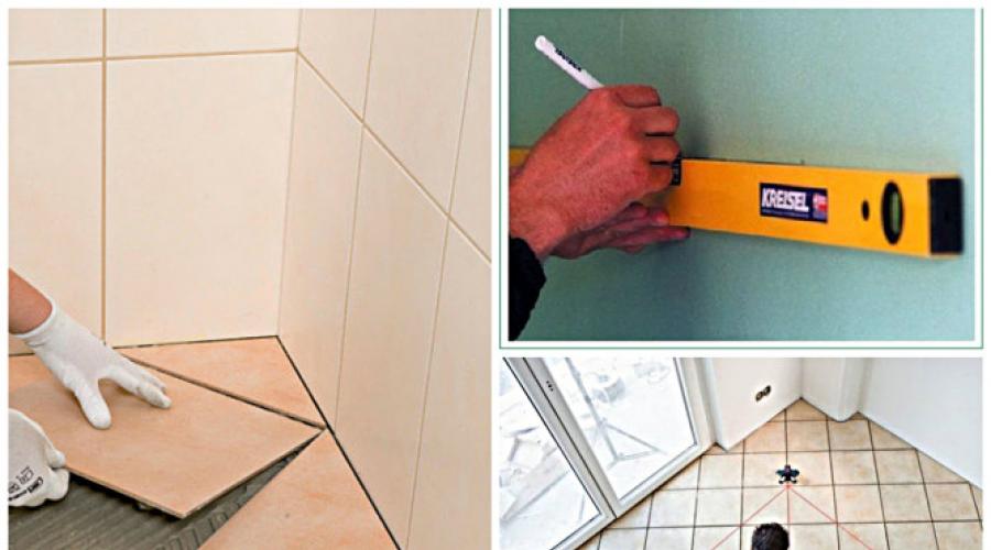 Where to start laying tiles in the bathroom: sequence and laying technology