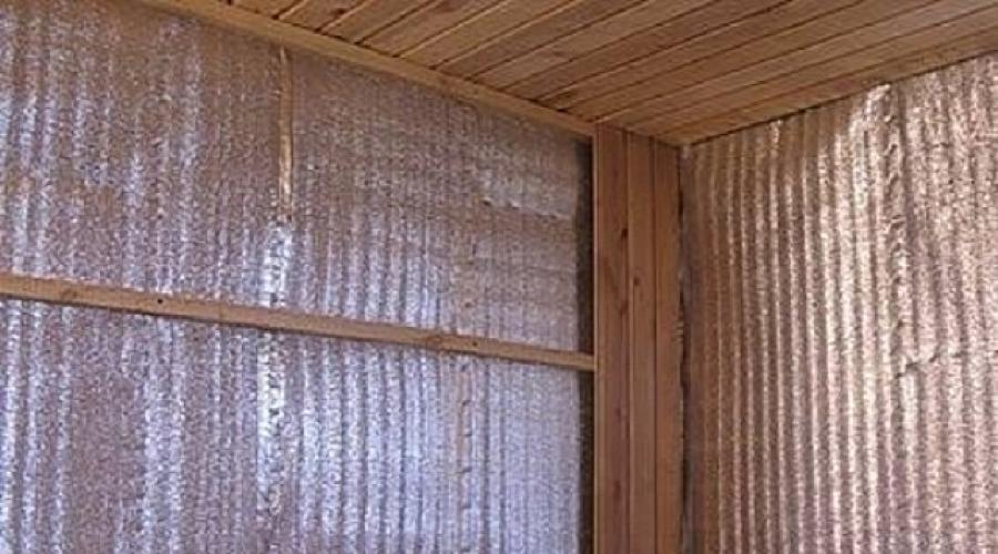 Aluf foil wall insulation.  Alufom - reflective insulation to reduce heat loss.  Technical characteristics of Alufoma