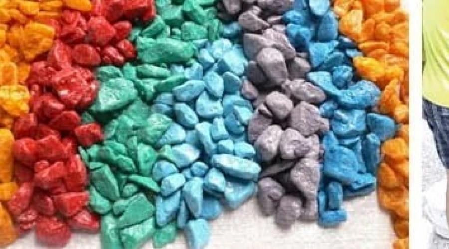 Painting crushed stone at home.  Self-painting technology for crushed stone.  Cost of equipment for painting crushed stone