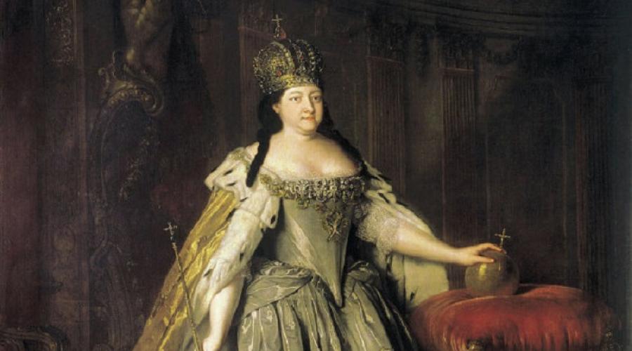 The predecessor of the Russian Empress Anna Ioannovna.  Brief biography of Anna Ioannovna