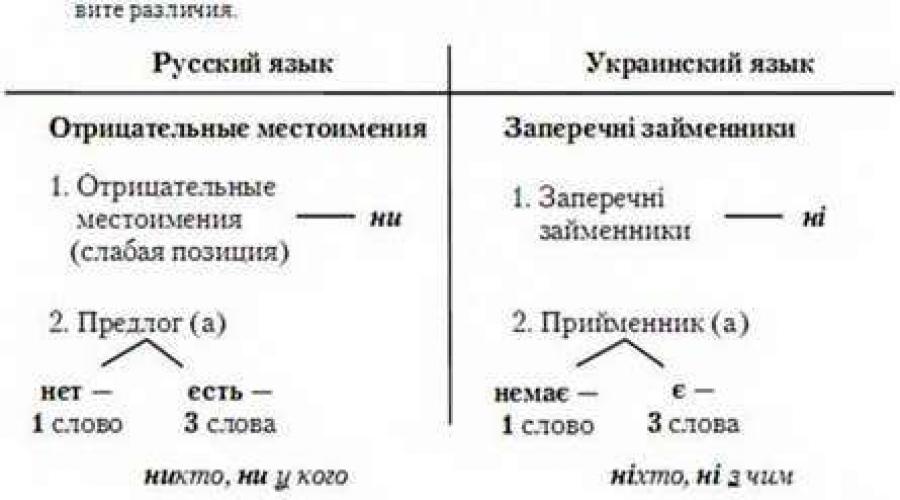 Talk about negative pronouns.  Negative pronouns.  Syntactic features of negative pronouns