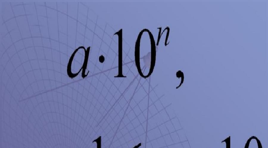 Notação padrão para um número, mantissa de um número, expoente de um número.  Forma padrão de número