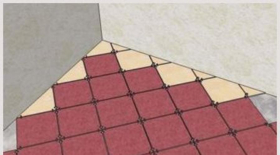 Укладка напольной плитки по диагонали - технология проведения работ. Укладка плитки по диагонали или прямо. Когда и как лучше Схема укладки напольной плитки по диагонали