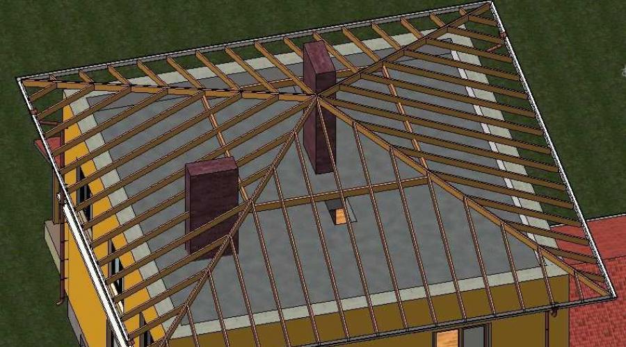 Dach czterospadowy - rysunki i aranżacja szczegółowa!  Jak prawidłowo zrobić dach czterospadowy własnymi rękami Jak zbudować dach czterospadowy