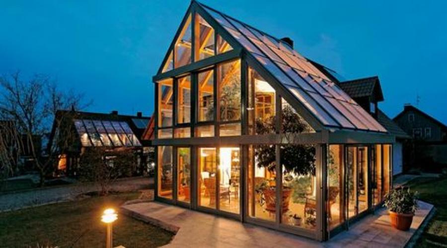How to make a roof for a winter garden.  How to arrange a winter garden on the roof of the house.  Greenhouse on the roof or attic, planned before the construction of the building