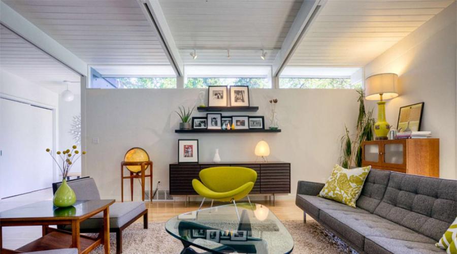 Foto de salón en tonos verdes de diseño.  Sala de estar en tonos verdes: una selección de tonos elegantes y características de diseño Interior de la sala de estar marrón-verde