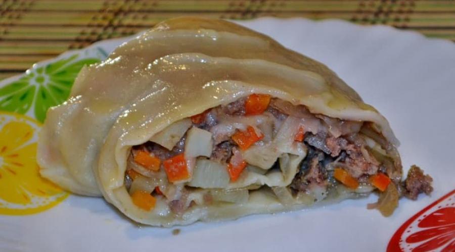Рецепт ханум с грибами и картошкой. Рецепт узбекской кухни: ханум. Видеорецепт приготовления ханума с мясом и картошкой