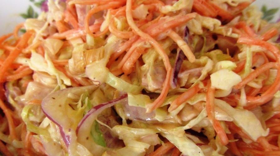 Fresh cabbage salad with mayonnaise.  Cabbage salad with mayonnaise - the best recipes.  How to properly and tasty prepare salad with cabbage and mayonnaise