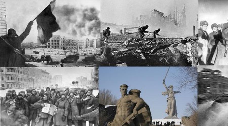 La contribución de las tropas internas a la derrota de las tropas nazis cerca de Stalingrado.  Día de la derrota de las tropas nazis por las tropas soviéticas en la Batalla de Stalingrado