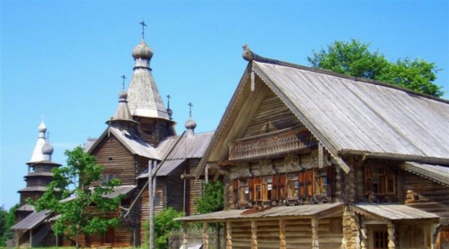 Materialny świat wioski syberyjskiej.  Układ chaty rosyjskiej Układ chaty pięciościennej