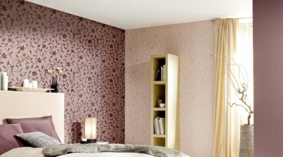 Modern wallpapering.  Successful options for wallpapering.  Combining horizontally