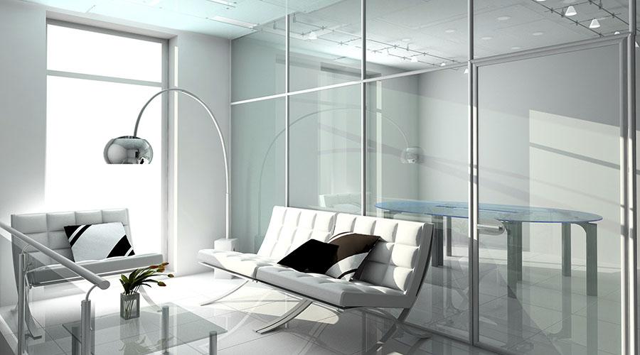 Vidro no interior: possibilidades transparentes (22 fotos).  Decoração de vidro - tipos e aplicações Projeto de paredes de corredor com vidro decorativo