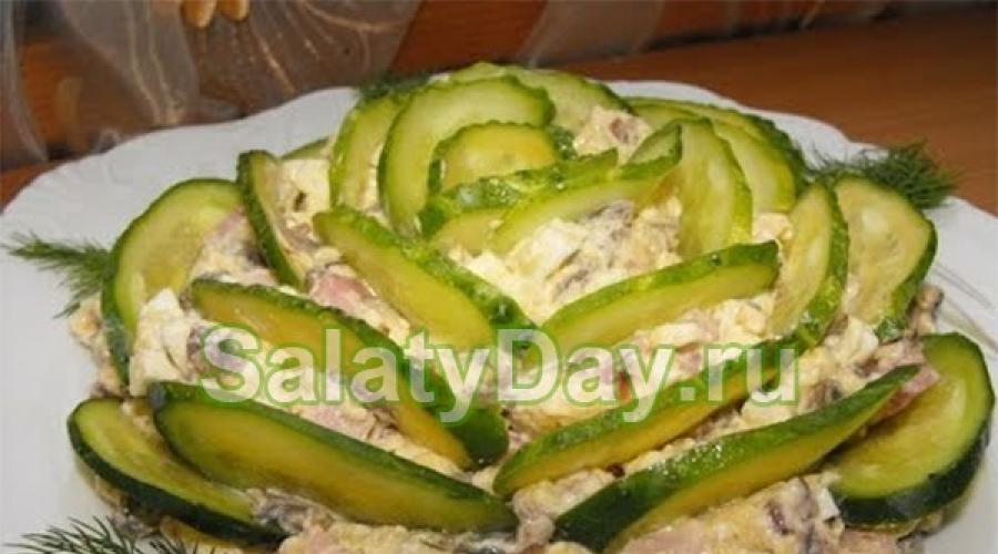 Princ salata s junetinom.  Salata sa šunkom i sirom Salata sa šunkom i sirom