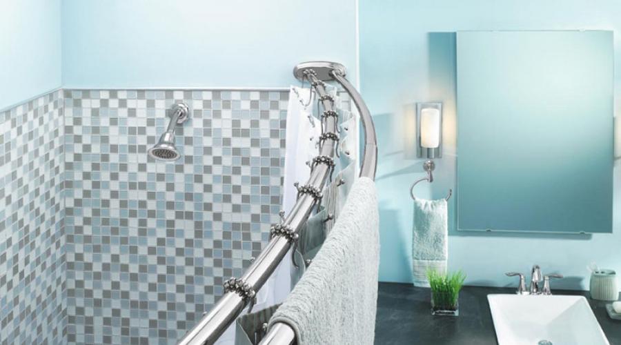 We will help you hang the curtains in the bathroom correctly.  Curtain rod in the bathroom: shapes, fastenings, installation How to install a bar for a curtain in the bathroom